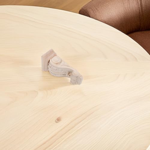 Console rustique sculptée en bois kaki pour étagère murale - 6