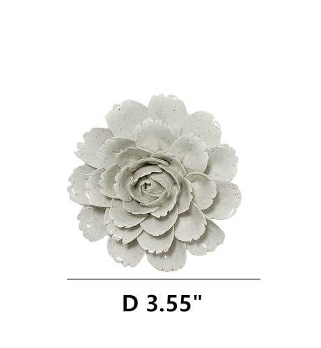 Image of Ceramic Flower Wall Art Decor, Artificial Flower Wall Sculpture,Handmade Ceramic Flowers for Home,Hallway,Living Room, Kitchen,Bathroom (Spotted Color,Camellia, 3.55 inch)