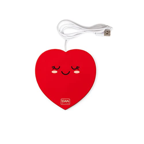 Legami - Scalda Tazza Usb, Warm it up, 10x10 cm, in Vinile, Ideale per Tazze e Bicchieri con Fondo Piatto, Ingresso USB, Tema Heart