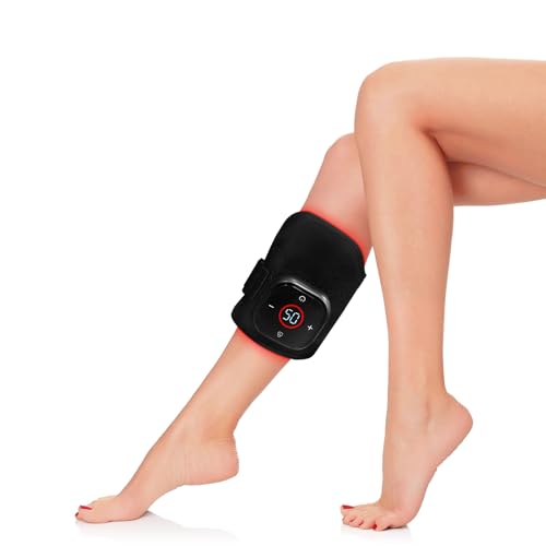 aGIOGIO Leg Heating Pad Wrap with Red Light Therapy for Knee & Leg Pain Relief, Muscle Injuries, RLS...