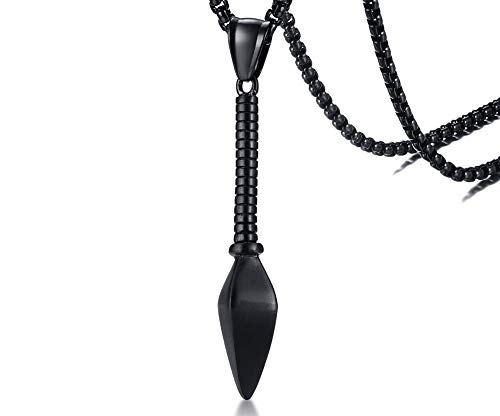 MEALGUET - Collar con Colgante de Cabeza de Flecha de Acero Inoxidable para Hombre o niño