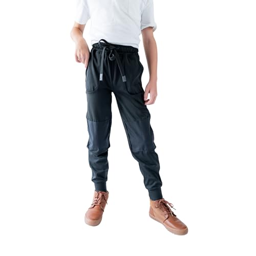 Hudson Joggers for Boys – Reinforced Knee Kids Pants, Durable Stretch Fit, Fade-Resistant, Sizes XS–XXL