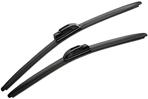MOTIUM 22"+21" Super Silicone Windshield Wiper Blades, Fit for J hook Wiper Arms (set of 2)