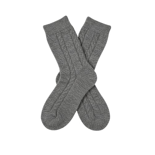 Image of Karen Thomas 100% Cashmere Women's Sleep Socks, 3-Ply Soft Cozy Cable Knit, Luxury Bed Socks for Warmth, Comfort & Lounging
