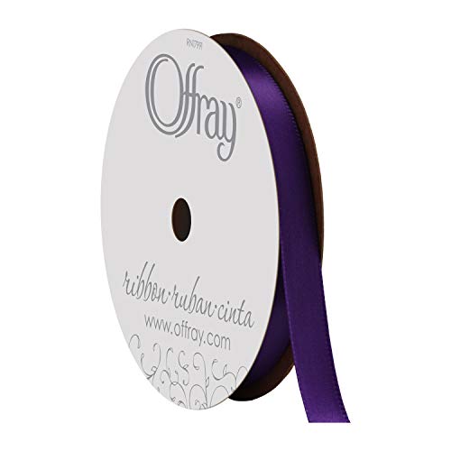 Image of Berwick 492970 3 /8 inch Wide Single Face Satin Ribbon, Regal Purple, 6 Yds
