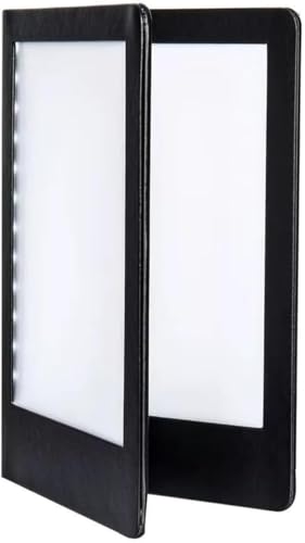 Couverture de menu LED rechargeable A5 en cuir PU avec 4 faces pour restaurant
