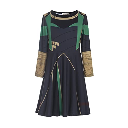 Disfraz de Loki para niñas vestido verde