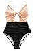 Cupshe Fashion Sweet Honey Bowknot One-Piece Swimsuit Beach Swimwear Bathing Suit (L)