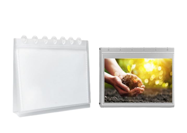 Clear Desktop Small Photo Album with Refillable Sleeves,Self Standing Plastic Picture Album Binder 40 Pages Holds 80 Pictures, Flip Photo Book Stand Frame,Double Side Recipe Cards Display (4x6inch)
