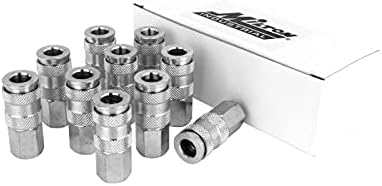 Milton 764ST 1/4" FNPT High Flow (V-Style) Quick-Connect Steel Coupler -Box of 10