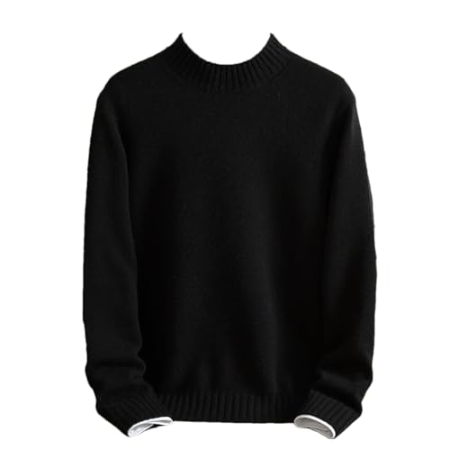 Dcvmvmn Men's Half High Collar Cashmere Sweater Thickened Pullover Solid Color Winter Warm Sweater