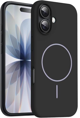 Image of DIZORO Magnetic for iPhone 17 Case, Compatible with MagSafe, Integrated Silicone Camera Control Cover, Thicken Shockproof Drop Protection Phone Case for 17,Black