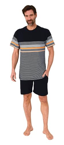 Pyjama court homme Normann pour des matinées d'été relaxantes en short orange rayé