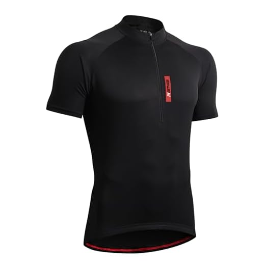 GarBull Maillot de cyclisme à manches courtes pour homme - Maillot de cyclisme respirant - Séchage rapide, Noir , L