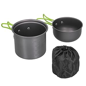 Outdoor Camping Kookgerei Aluminium Picknick Pot Set Grijs Draagbare Picknick Koken tool Outdoor Camping Kookbenodigdheden