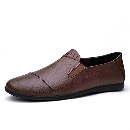 Loafers for Men Round Toe Lightweight Venetian Loafers Vegan Leather Resistant Lightweight Flat Heel Walking Casual Slip On2