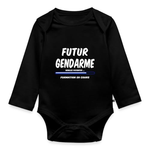 Body bébé bio gendarme manches longues pour la formation future