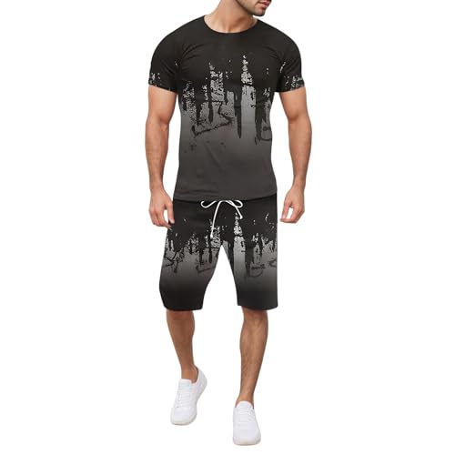 Chándal de verano para hombre conjunto transpirable de manga corta 1