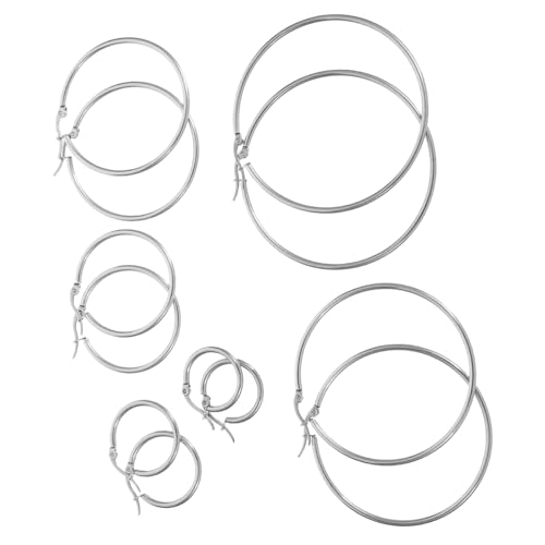 DIKACA 6組 性派大ぶりフープピアス 耐変色メタル製 快適な着用感と安定し