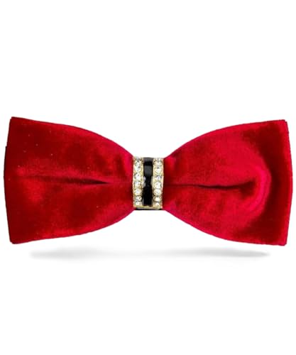 Vittorio Farina Velvet Bow Tie - Red (VB 002)