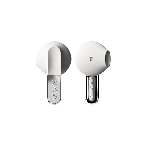 Sudio N3 Snow White - Auriculares diurnos y nocturnos. Tiempo de reproducción prolongado de 5,5 Horas, 30 Horas en Total, Resistente al Agua, micrófonos mejorados para Grabar Llamadas, Bluetooth 5.4
