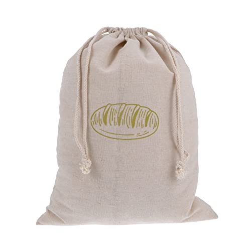 GLEAVI 1pezzi Sacchetto Pane in Lino Con Coulisse Borsa Riutilizzabile in Lino Naturale Per Conservazione Freschezza Multiuso Per Pane Frutta e Verdura Sacchetto Morbido e Traspirante