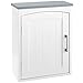 kleankin Meuble WC Suspendu Armoire à Pharmacie Murale Armoire Salle de Bain Rangement avec Porte et étagère réglable - 41 x 18,5 x 52 cm - MDF - Blanc