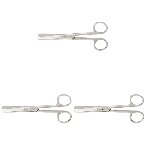 Gima - Gerade Chirurgische Schere, Stumpfe Ende, Länge 14,5 cm, aus Edelstahl (Packung mit 3)