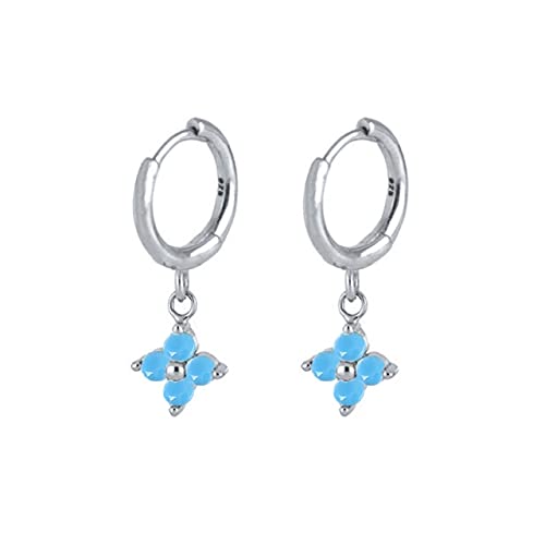 Pendientes de aro para Mujer, Pendientes con Forma de Copo de Nieve y circonita de Diamantes de Colores, Pendientes Piercing, Pendientes de joyería