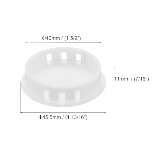 Image of MECCANIXITY 64PCS 40mm /1.57 inch White Plastic Hole Plugs, Flush Type Panel Hole Plugs Insert End Caps for Locking Hole Tubes Furniture Cabinet