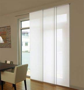 Bastone Per Tende A Pannello Comando Manuale, Binario A 3 Vie Con Portapannelli Da 60 Cm Attacco Soffitto Lunghezza 160 Cm 87491456