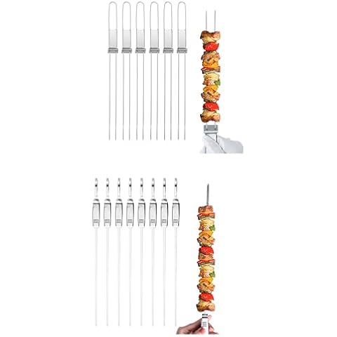 13"- 6 Pack Long Double Pronged BBQ Skewers And 17"-8 Pack Long Single Pronged BBQ Skewers Cover