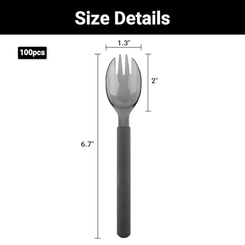 EUSOAR Plastic Forks and Spoons, 100pcs 6.8