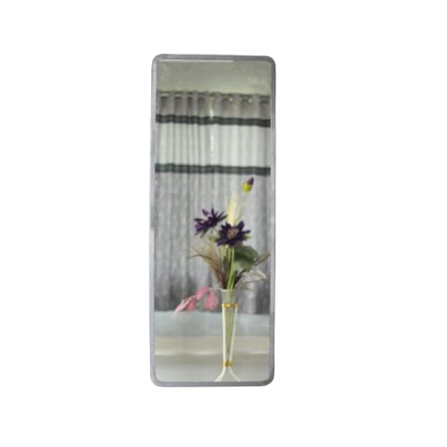 Image of Modern Elegance Rectangular Wall-Mounted Mirror Metal Framed Wall Mirror Bathroom Mirror Living Room Mirror Home Decor Mirror 18 x 48 Inches Antique Silver MF 103