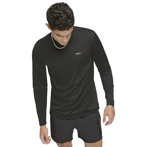 DKNY Men's Long Sleeve Quick Dry 40+ Protection UPF Active Top