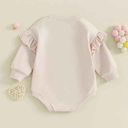 Infant Baby Girls Daddy’s Girl Romper Long Sleeve Letter Embroidery Ruffle Bubble Bodysuit Newborn Fall Winter Clothes3