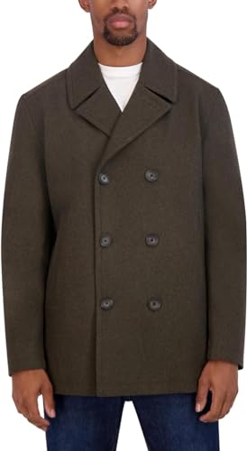 Image of Nautica Men's Wool Blend Peacoat - Double-Breasted Winter Coat, Regular, Big & Tall Sizes