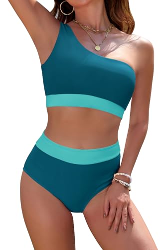 Bikini une épaule taille haute idéal pour vos journées détente et beachwear