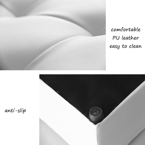 Pouf polyvalent avec couvercle amovible et coffre de rangement carré - 4