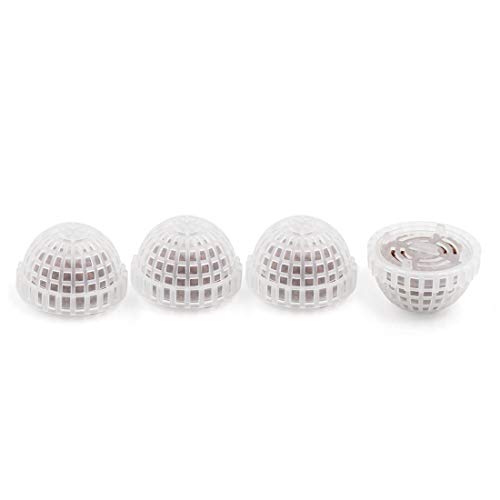 sourcingmap 4pcs Plastic Aquarium Shrimp Fish Tank Moss Ball Holder Live Plant Shaping Decor Filter, Clear