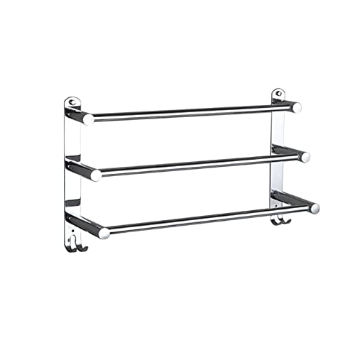 Barre porte-serviettes murale réglable à 3 niveaux en acier inoxydable extensible et flexible pour salle de bain