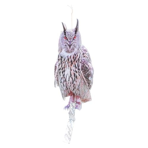 lurrose 反射素材製フクロウ型鳥よけペンダント 耐久性ある 素材使用 簡単設置可能 ガーデン ベランダ 果樹園向け害鳥駆除対策