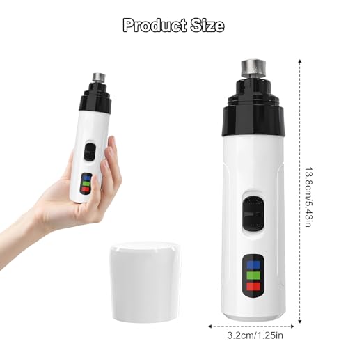 Dog Nail Grinders Silent - 2 Speed Pet Friendly Electric Dog Nail Trimmer, USB Charging Fully Automatic Painless Groom Pro for Most Cats, Dogs, Pets 0716 - Image 3
