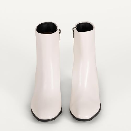 Image of Amazon Essentials Women's Clean Stacked Heel Ankle Boots with Side Zipper, Memory Foam Insole, Flexible Non-Slip Outsole