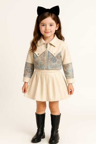 Image of Toddler Leather Jacket & Skirt Set - Fall /Spring /Winter Clothes for Toddler Girls | 2pc Outfit