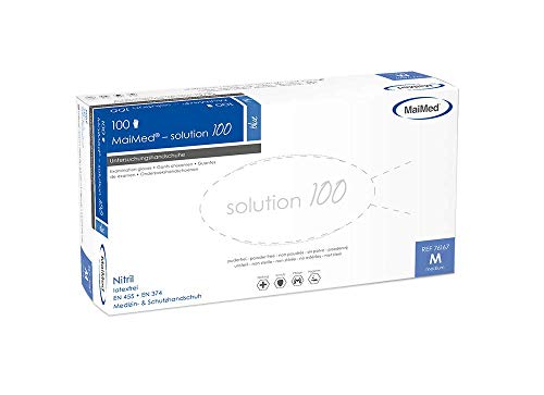 Maimed Guantes de nitrilo azul, Solution 100, número de referencia 76165, VE 100 unidades, talla XS