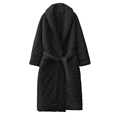 L9WEI Wintermantel Damen, Elegant Revers Wintermantel mit Gürtel Damen...