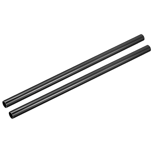 sourcing map Carbon Fiber Tubes, 500mm x 25mm x 22mm 3K Hollow Carbon Wrapped Tubing Round Plain Weave Glossy Surface for Quadcopter Pack of 2