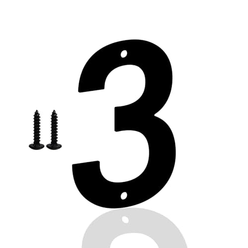 Numéros adresse maison métal noir, 4 po, quantité 3