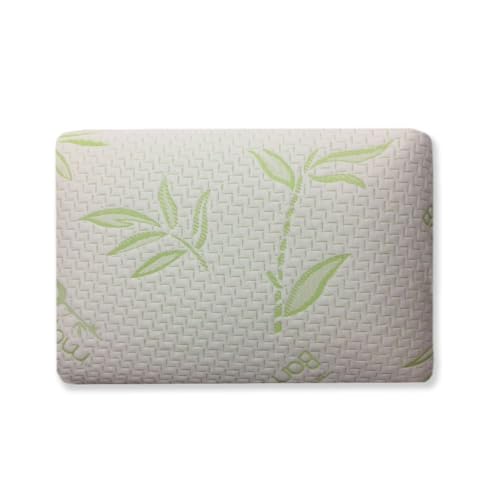Alpes Blanc - Oreiller mémoire de Forme Visco 40x60 cm – Forme rectangulaire Ergonomique – Enveloppe en Bambou déhoussable et Lavable